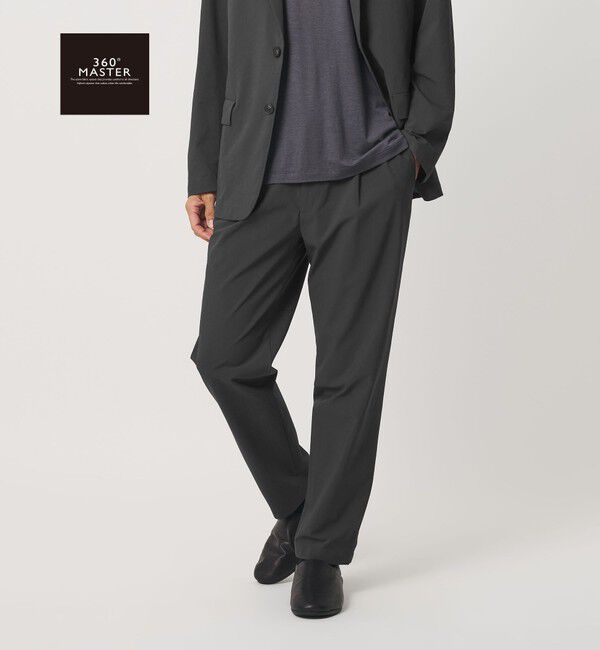BEAUTY&YOUTH UNITED ARROWS「360&deg;MASTER 1プリーツ イーズ コンフォート イージーパンツ NO.6 セットアップ対応 撥水 ストレッチ ウォ」|チノ|DK.GRAY