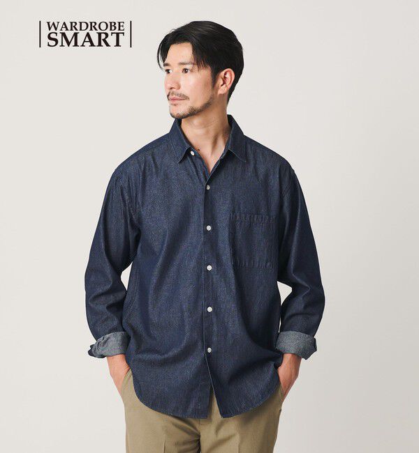 BEAUTY&YOUTH UNITED ARROWS「【WEB限定 WARDROBE SMART】デニムシャツ」|シャツ・ブラウス|NAVY