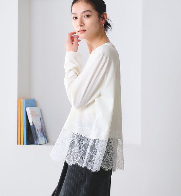 BEAUTY&YOUTH UNITED ARROWS「【WEB限定 Wardrobe DAILY MINIMAL】ヘムレース ブラウス ウォッシャブル」|シャツ・ブラウス|