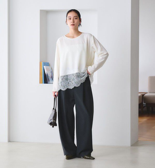 BEAUTY&YOUTH UNITED ARROWS「【WEB限定 Wardrobe DAILY MINIMAL】ヘムレース ブラウス ウォッシャブル」|シャツ・ブラウス|