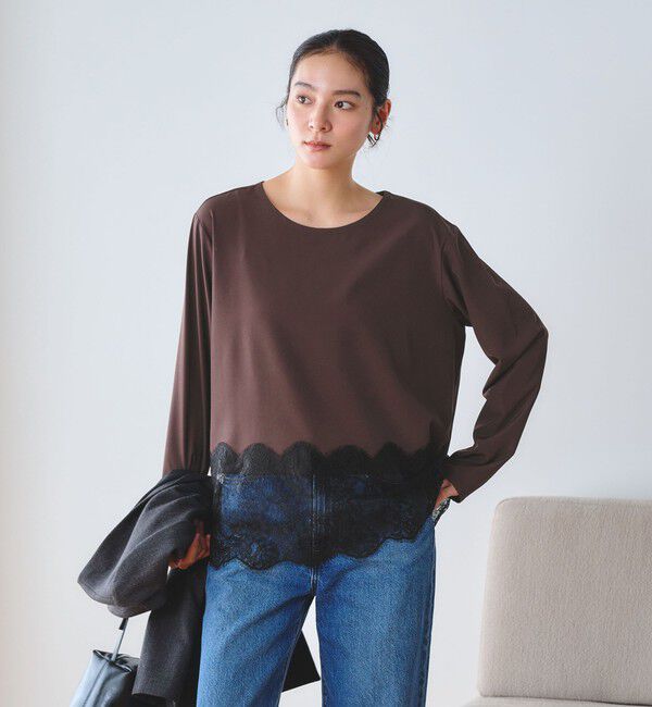 BEAUTY&YOUTH UNITED ARROWS「【WEB限定 Wardrobe DAILY MINIMAL】ヘムレース ブラウス ウォッシャブル」|シャツ・ブラウス|