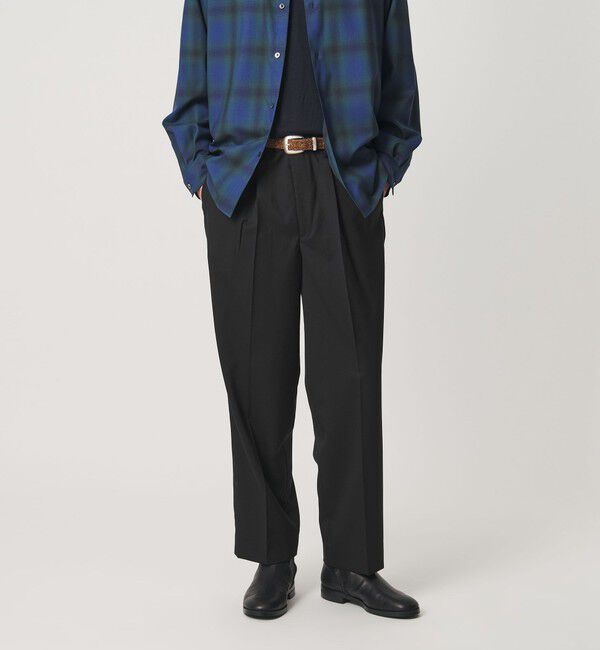 BEAUTY&YOUTH UNITED ARROWS「ウールブレンド 1プリーツ テーパード スラックス NO.9 ウォッシャブル」|チノ|