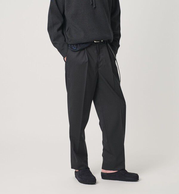 BEAUTY&YOUTH UNITED ARROWS「ウールブレンド 1プリーツ テーパード スラックス NO.9 ウォッシャブル」|チノ|