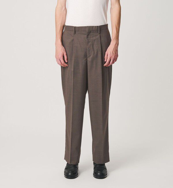 BEAUTY&YOUTH UNITED ARROWS「ウールブレンド 1プリーツ テーパード スラックス NO.9 ウォッシャブル」|チノ|