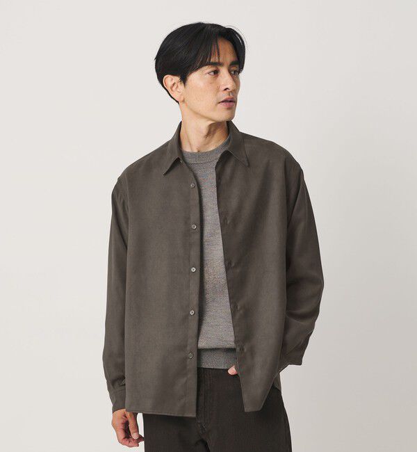 BEAUTY&YOUTH UNITED ARROWS「スエードタッチ レギュラー スクエア シャツ FORM型」|シャツ・ブラウス|