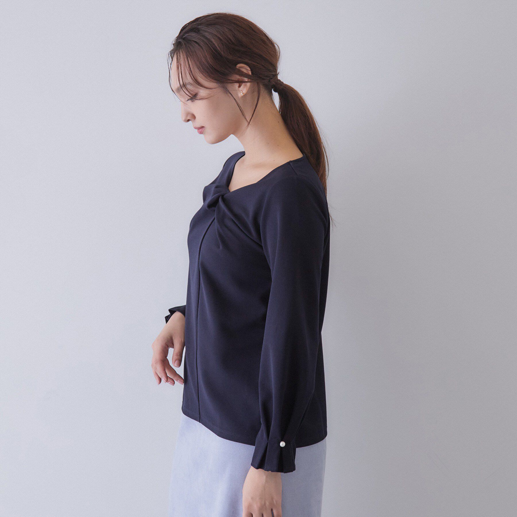 index「ツイストタックパール調トップス【洗濯機OK／イージーアイロン】」|Tシャツ・カットソー|