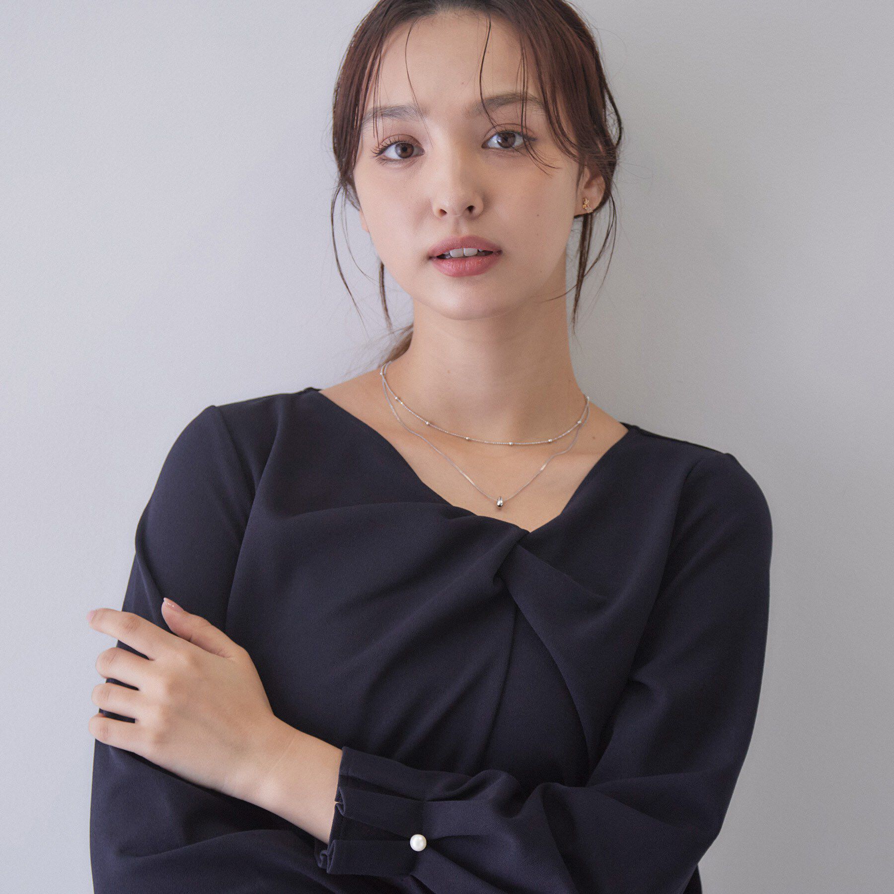 index「ツイストタックパール調トップス【洗濯機OK／イージーアイロン】」|Tシャツ・カットソー|