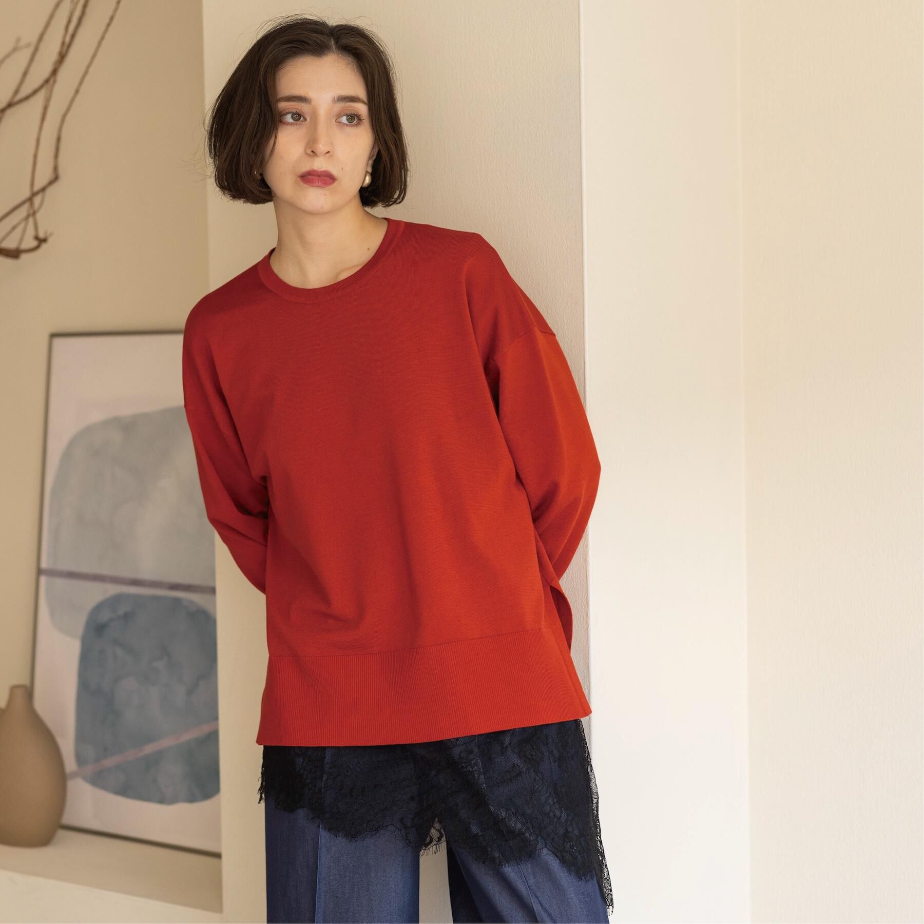 OPAQUE.CLIP「リラクシークルーニット【洗濯機OK】」|ニット・セーター|
