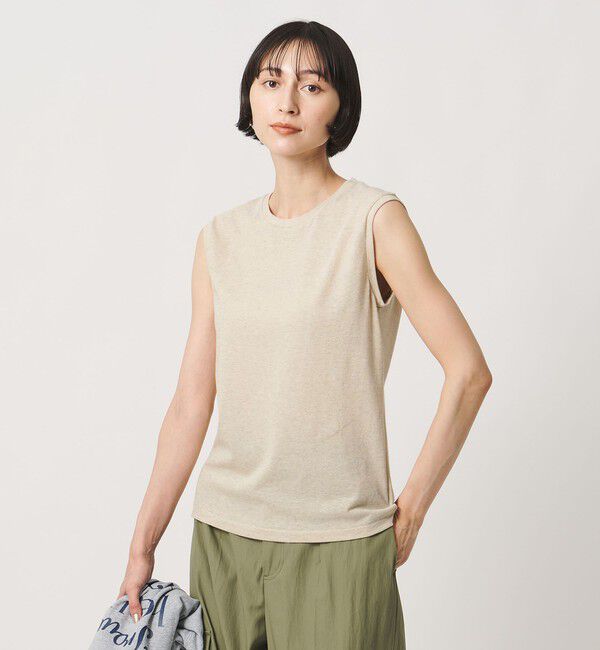 UNITED ARROWS「ラメ テンジク ノースリーブ カットソー」|Tシャツ・カットソー|GOLD