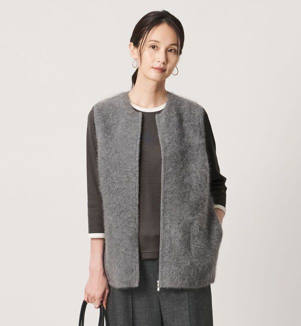 UNITED ARROWS「７分袖 リブ バイカラー パイピング カットソー」|Tシャツ・カットソー|