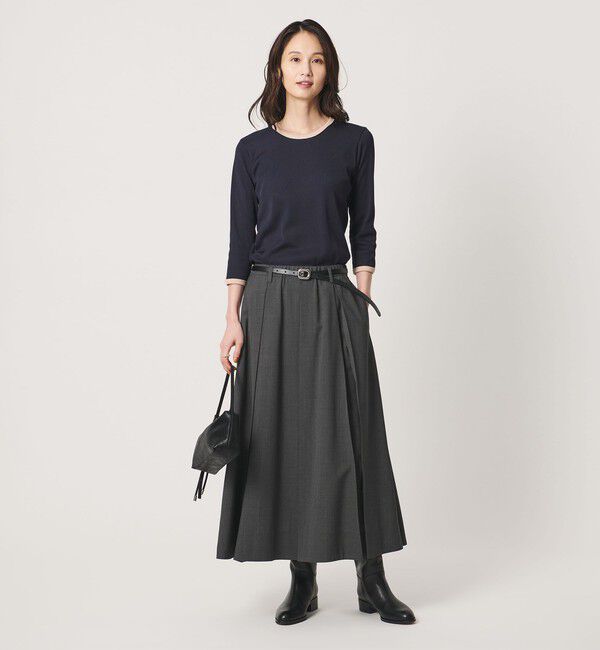 UNITED ARROWS「７分袖 リブ バイカラー パイピング カットソー」|Tシャツ・カットソー|