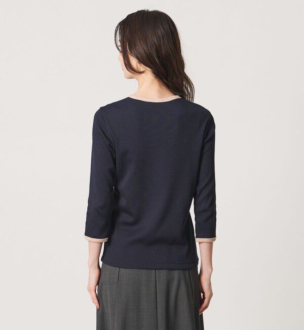 UNITED ARROWS「７分袖 リブ バイカラー パイピング カットソー」|Tシャツ・カットソー|