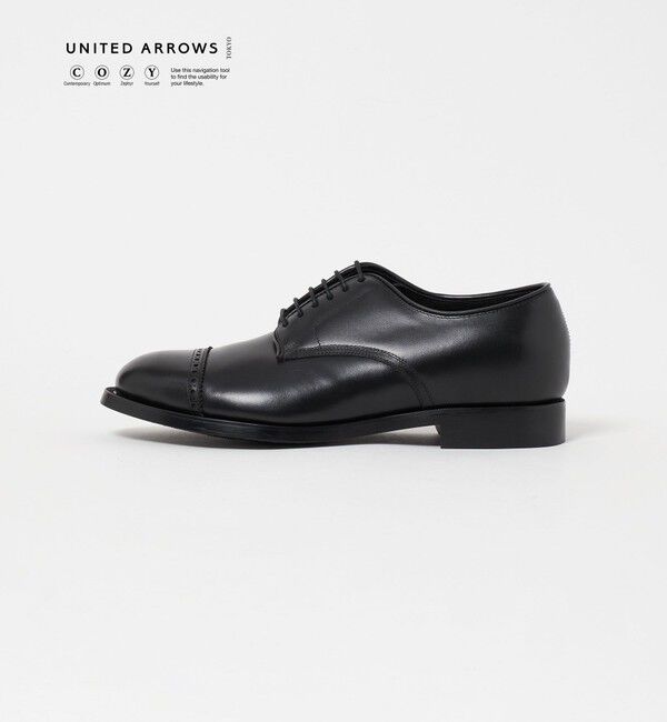 UNITED ARROWS「パンチド キャップトゥ シューズ UA COZY」|ビジネス・ドレスシューズ|BLACK
