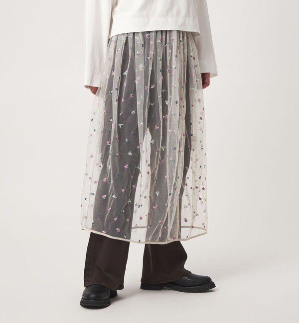 UNITED ARROWS green label relaxing「【WEB限定】＜at ease＞チュール シシュウ 2WAY スカート ワンピース」|その他|