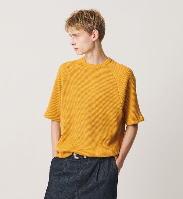 BEAUTY&YOUTH UNITED ARROWS「ビッグ ワッフル クルーネック ショートスリーブ Tシャツ」|Tシャツ・カットソー|YELLOW