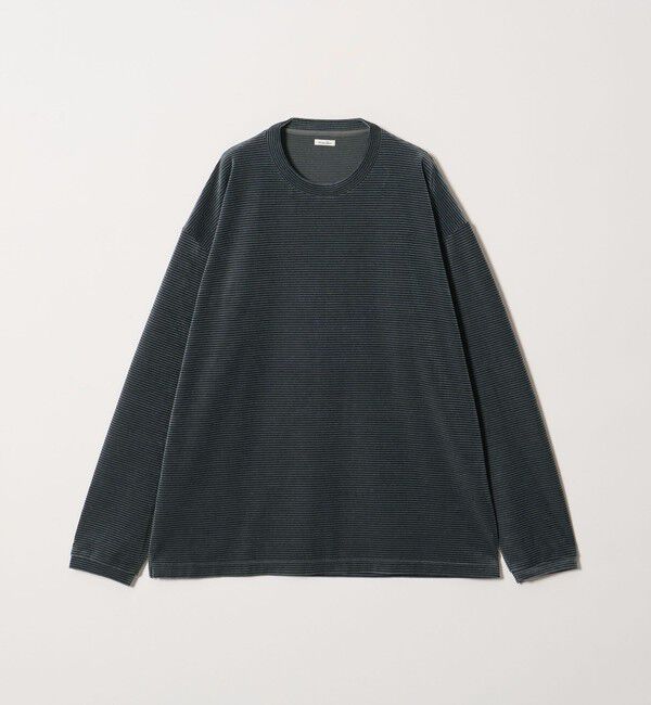 STEVEN ALAN「＜Steven Alan＞ ベロア ボーダー クルーネック Ｔシャツ」|Tシャツ・カットソー|DK.GRAY