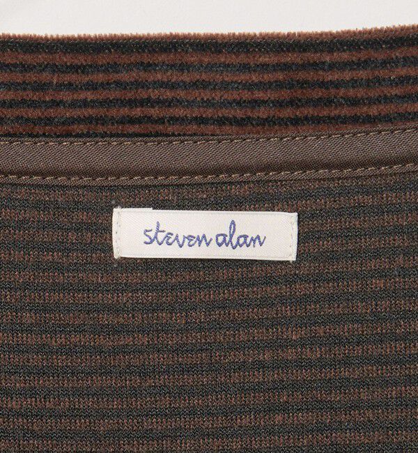 STEVEN ALAN「＜Steven Alan＞ ベロア ボーダー クルーネック Ｔシャツ」|Tシャツ・カットソー|