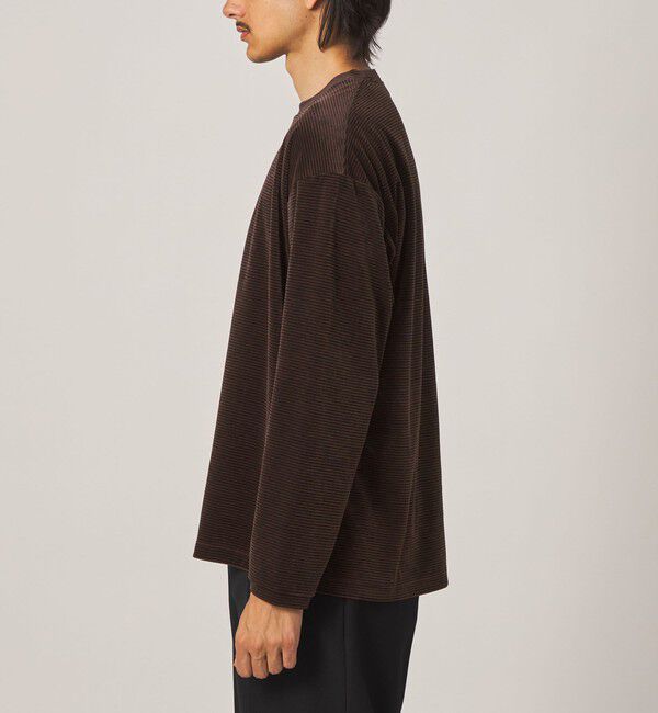 STEVEN ALAN「＜Steven Alan＞ ベロア ボーダー クルーネック Ｔシャツ」|Tシャツ・カットソー|
