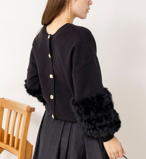 NOLLEY'S「【TORRAZZO DONNA/トラッゾドンナ】2WAY Rabbit Fur knit Top」|カーディガン|ブラック