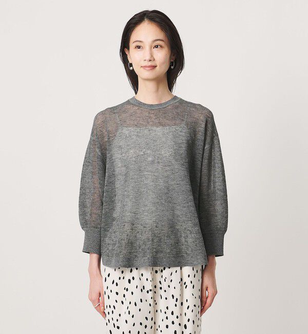 UNITED ARROWS「7分袖 ワッフル ニット」|ニット・セーター|