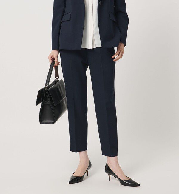 UNITED ARROWS「ダブルクロス スリムパンツ ‐ストレッチ ウォッシャブル‐」|スラックス|