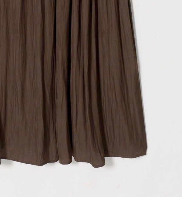 UNITED ARROWS green label relaxing「［size SHORTあり］サテン ギャザー ロングスリーブ ワンピース」|ワンピース|