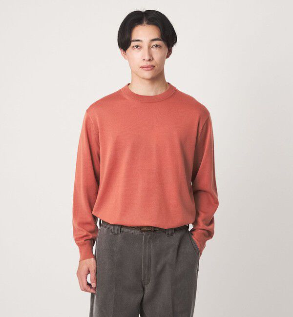 UNITED ARROWS green label relaxing「SUPER 120S ハイゲージ クルーネック ニット」|ニット・セーター|RED