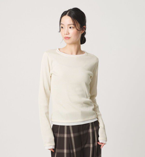 BEAUTY&YOUTH UNITED ARROWS「ポリエステルコットン テレコ チュール ドッキングプルオーバー」|Tシャツ・カットソー|