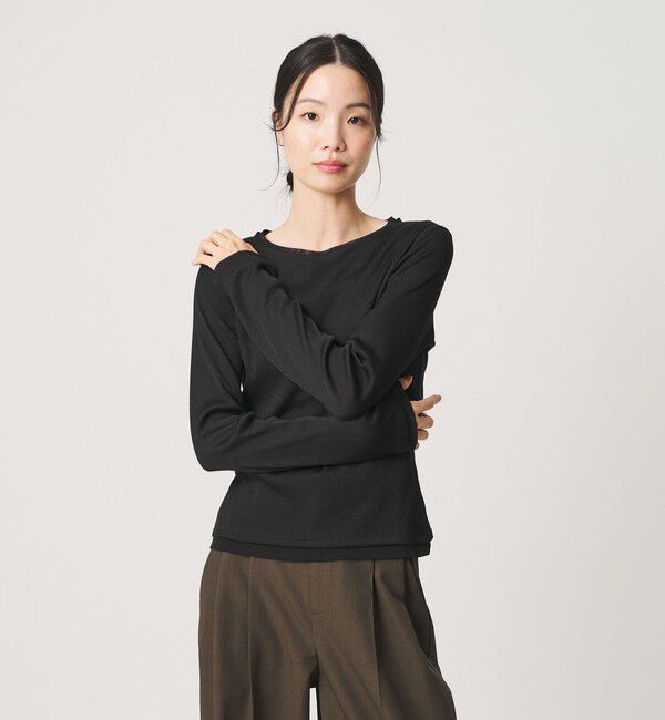 BEAUTY&YOUTH UNITED ARROWS「ポリエステルコットン テレコ チュール ドッキングプルオーバー」|Tシャツ・カットソー|