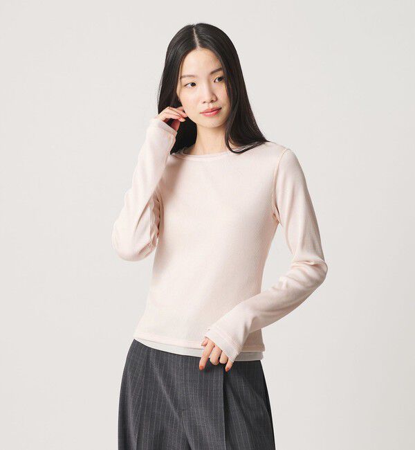 BEAUTY&YOUTH UNITED ARROWS「ポリエステルコットン テレコ チュール ドッキングプルオーバー」|Tシャツ・カットソー|