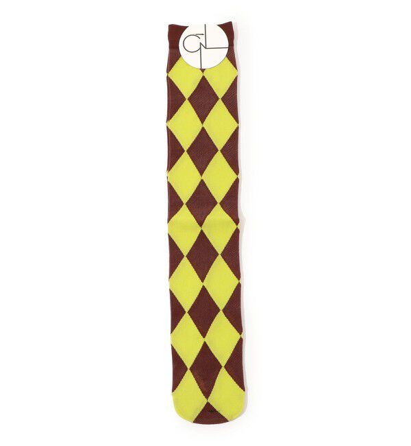 TOMORROWLAND GOODS「CONLEAD SHEER ARGYLE ソックス」|ソックス|46 ブラウン系