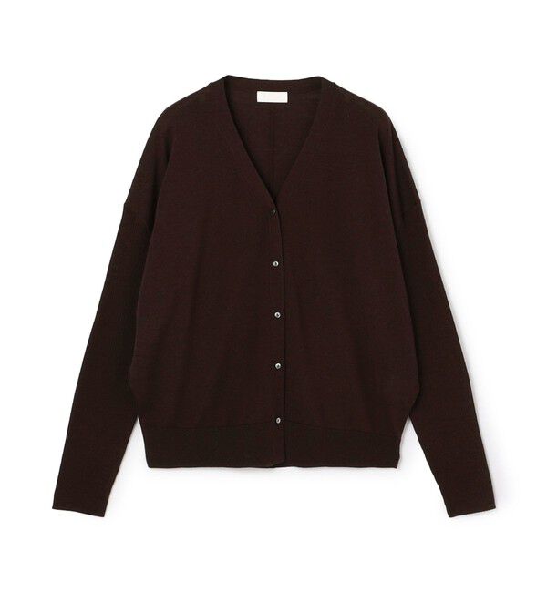 Ballsey「シルケットウール Vネックカーディガン」|カーディガン|49 ダークブラウン