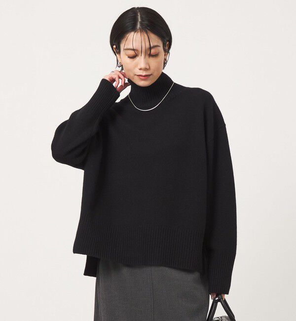 UNITED ARROWS green label relaxing「［size SHORTあり］SERENITY ハイネック プルオーバー ニット」|ニット・セーター|BLACK