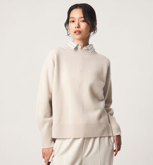 UNITED ARROWS green label relaxing「［size SHORTあり］SERENITY クルーネック プルオーバー ニット」|ニット・セーター|NATURAL