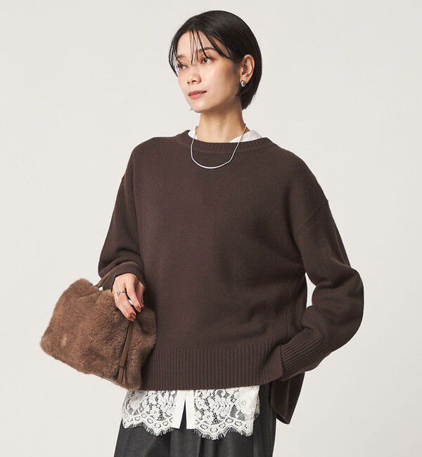 UNITED ARROWS green label relaxing「［size SHORTあり］SERENITY クルーネック プルオーバー ニット」|ニット・セーター|DK.BROWN