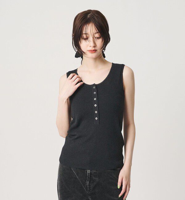 BEAUTY&YOUTH UNITED ARROWS「ヘンリーネック リブニット タンクトップ ウォッシャブル」|ニット・セーター|