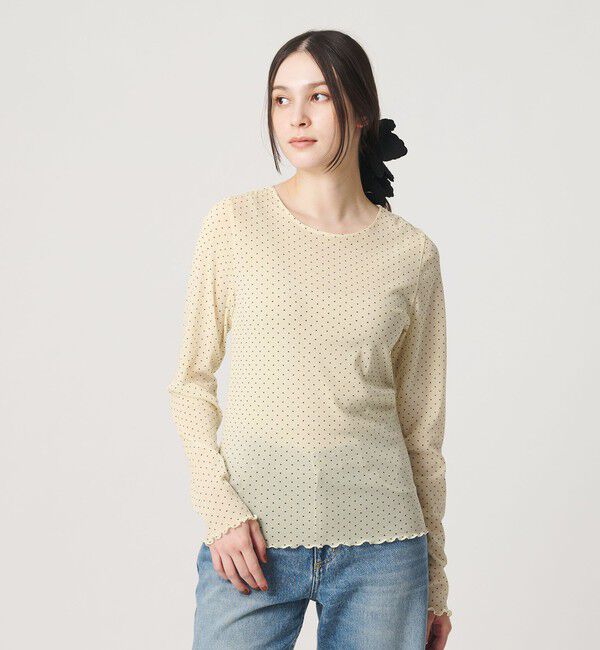 BEAUTY&YOUTH UNITED ARROWS「ドット チュール ロングスリーブ カットソー」|Tシャツ・カットソー|
