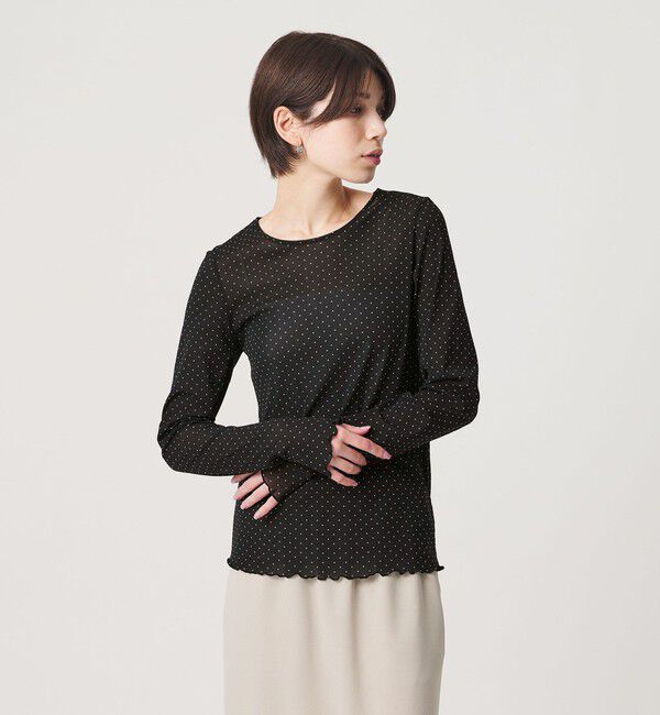BEAUTY&YOUTH UNITED ARROWS「ドット チュール ロングスリーブ カットソー」|Tシャツ・カットソー|