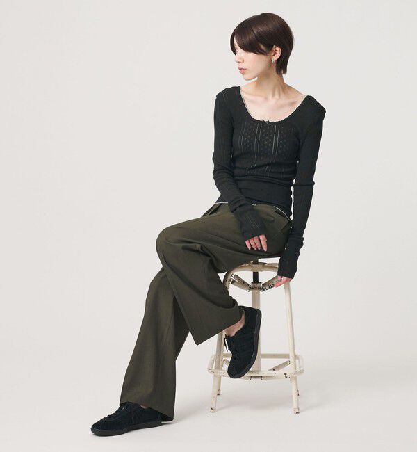 BEAUTY&YOUTH UNITED ARROWS「【別注】＜PALM＞バックオープン ロングスリーブカットソー」|Tシャツ・カットソー|
