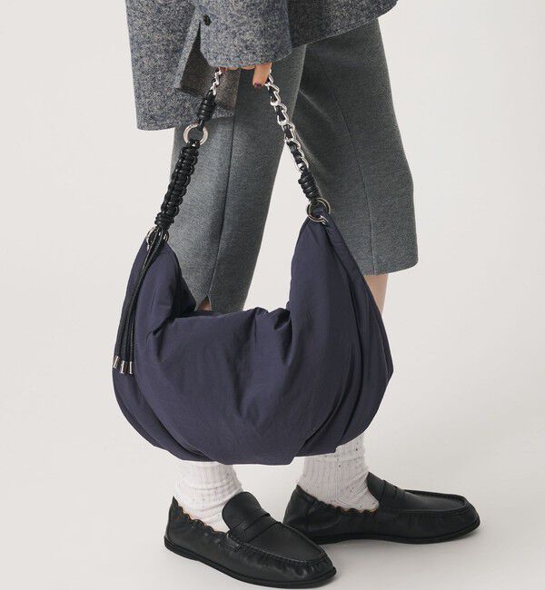 BEAUTY&YOUTH UNITED ARROWS「【別注】＜LE VERNIS＞チェーン&times;コード ハンドル ショルダーバッグ」|ショルダー・メッセンジャー|NAVY