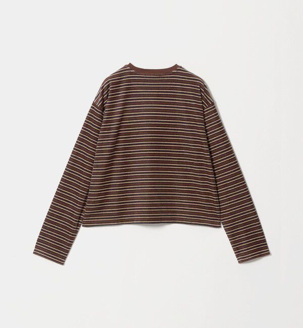 BEAUTY&YOUTH UNITED ARROWS「ベロアボーダー ロングスリーブ Tシャツ」|Tシャツ・カットソー|