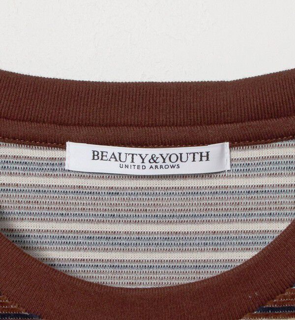 BEAUTY&YOUTH UNITED ARROWS「ベロアボーダー ロングスリーブ Tシャツ」|Tシャツ・カットソー|