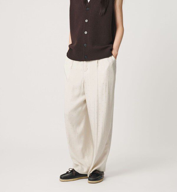 BEAUTY&YOUTH UNITED ARROWS「レーヨン ドットジャガード タック バックゴムパンツ/オフホワイト」|その他|