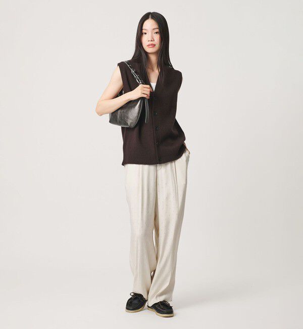 BEAUTY&YOUTH UNITED ARROWS「レーヨン ドットジャガード タック バックゴムパンツ/オフホワイト」|その他|