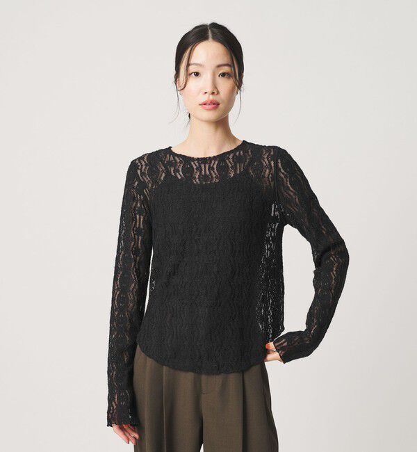 BEAUTY&YOUTH UNITED ARROWS「ブラッシュド レース プルオーバー ウォッシャブル」|Tシャツ・カットソー|