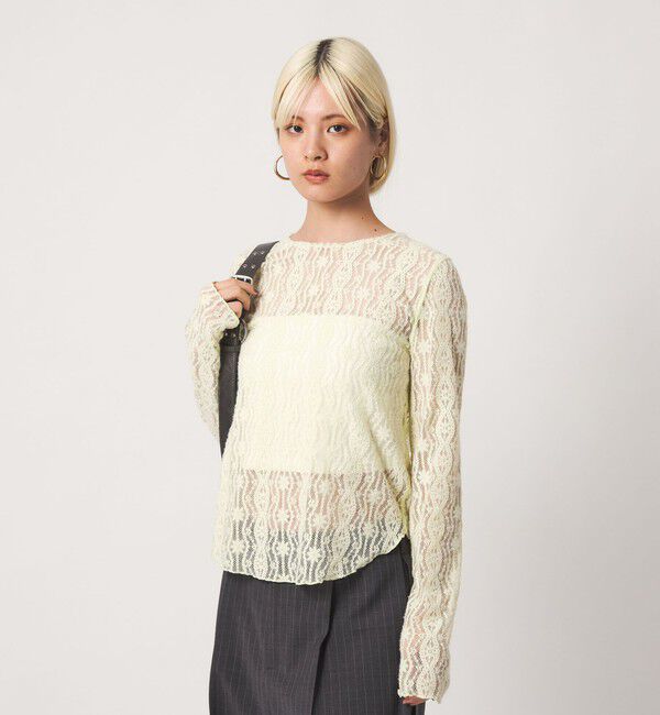 BEAUTY&YOUTH UNITED ARROWS「ブラッシュド レース プルオーバー ウォッシャブル」|Tシャツ・カットソー|