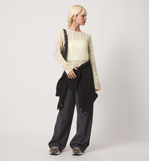 BEAUTY&YOUTH UNITED ARROWS「ブラッシュド レース プルオーバー ウォッシャブル」|Tシャツ・カットソー|