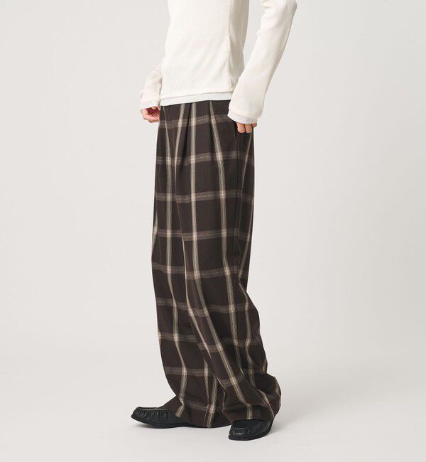 BEAUTY&YOUTH UNITED ARROWS「ポリエステルブレンド チェック ワイドパンツ」|その他|