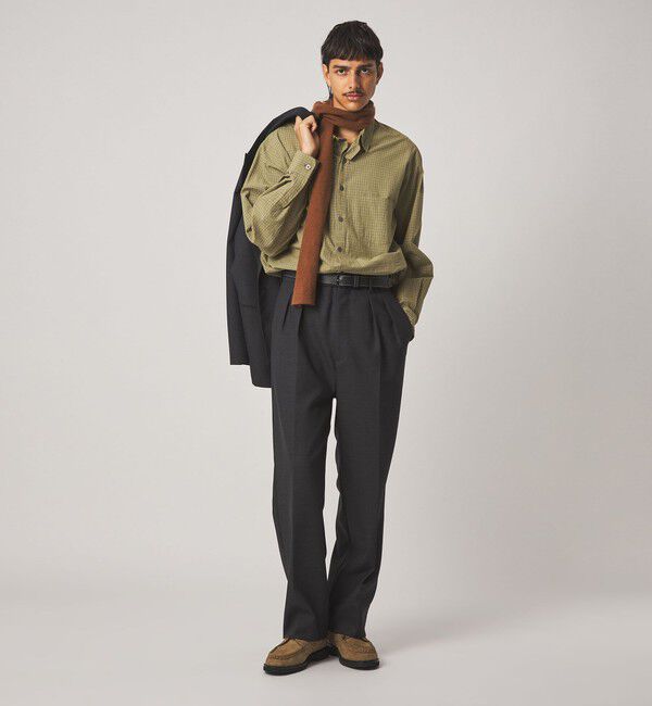 STEVEN ALAN「＜Steven Alan＞ マットピケ イン ツープリーツ ドレス トラウザーズ II」|スラックス|