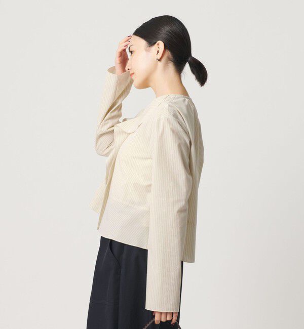BEAUTY&YOUTH UNITED ARROWS「ソリッド＆ストライプ ラッフル シャツブラウス ウォッシャブル」|シャツ・ブラウス|